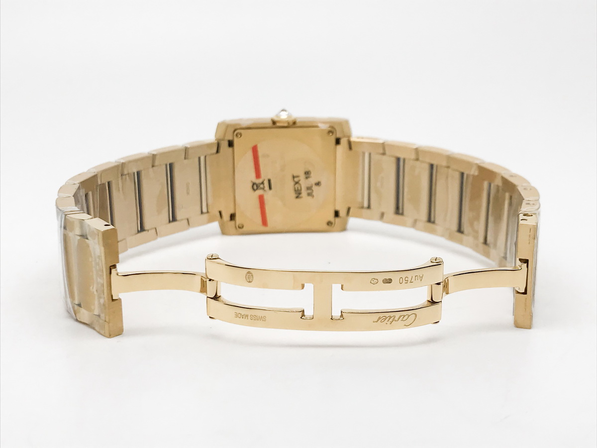 Tank Francaise 32mm Ladies Stainless Steel Yellow Gold Silver Roman Dial Yellow Gold Bracelet Quartz 6