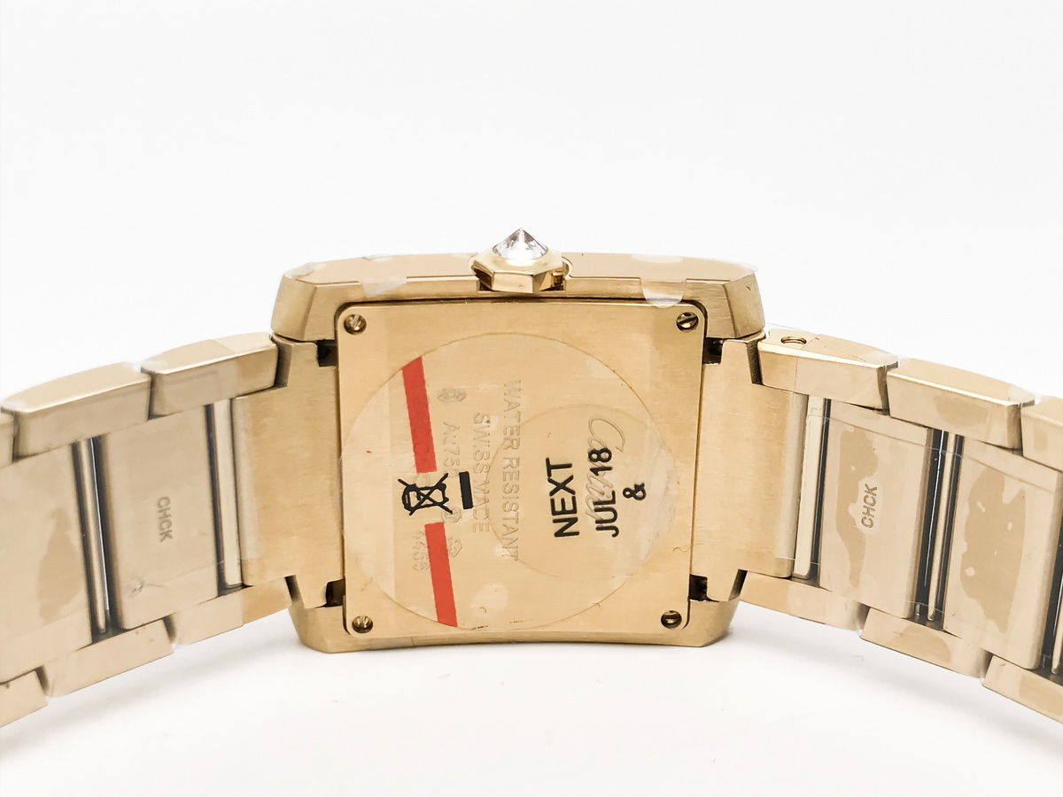 Tank Francaise 32mm Ladies Stainless Steel Yellow Gold Silver Roman Dial Yellow Gold Bracelet Quartz 7