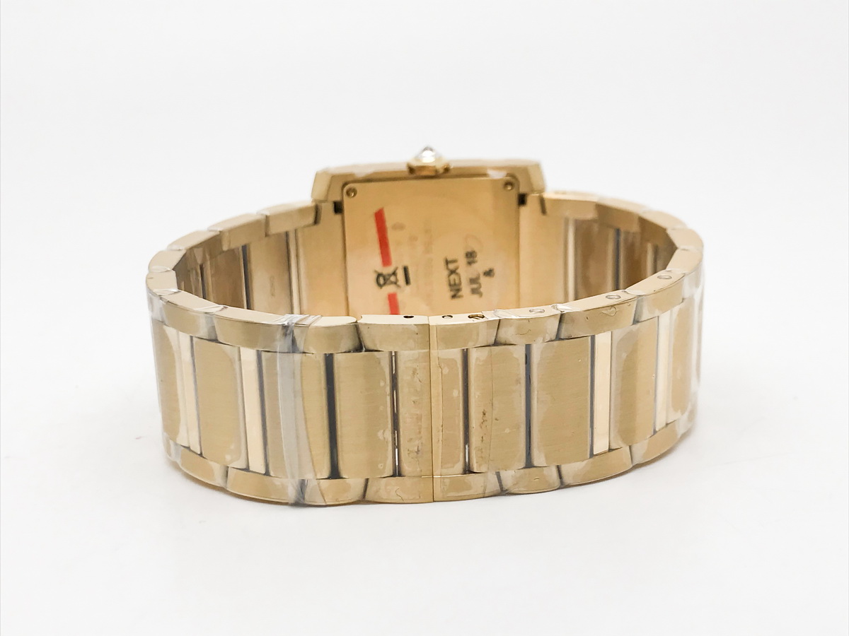 Tank Francaise 32mm Ladies Stainless Steel Yellow Gold Silver Roman Dial Yellow Gold Bracelet Quartz 8