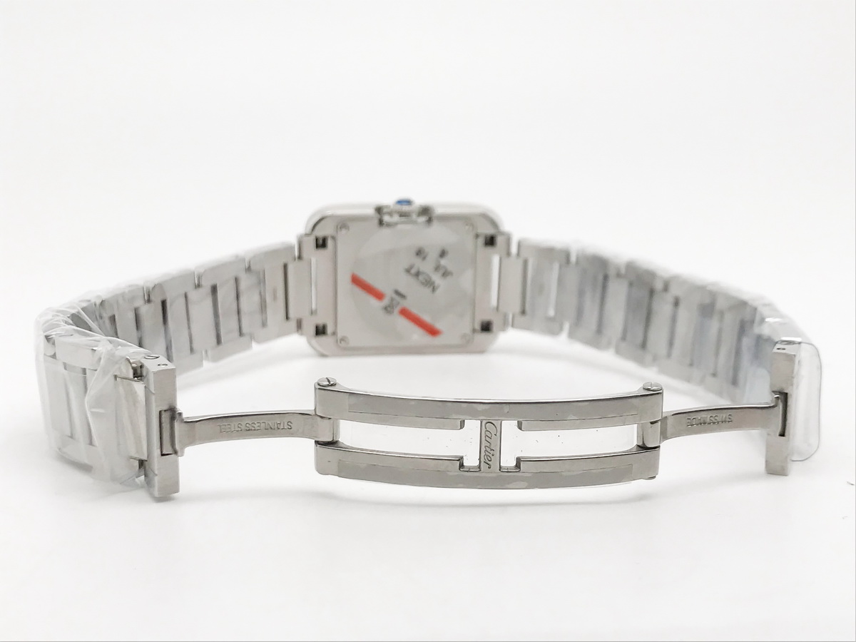Tank Francaise 23mm Ladies Stainless Steel White Diamond Dial Stainless Steel Bracelet Quartz 2