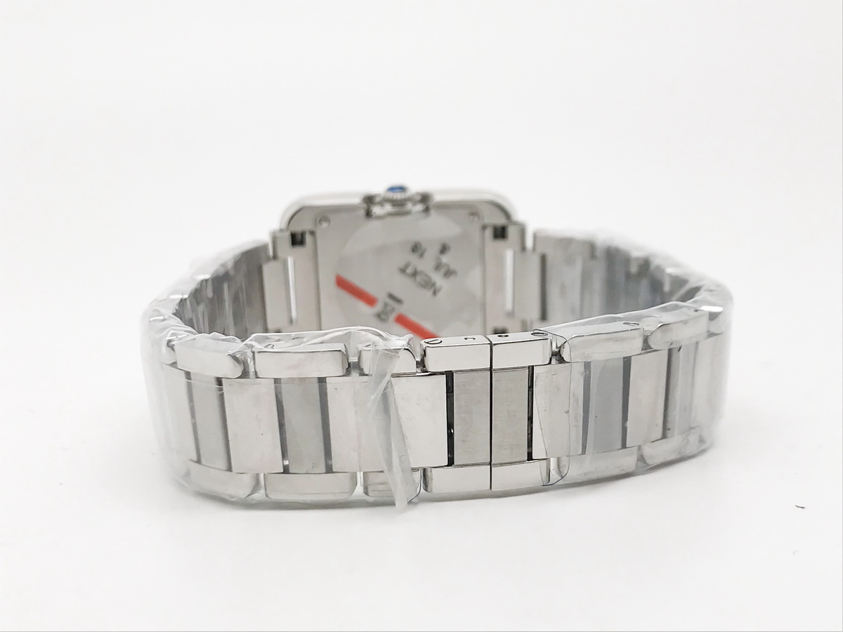 Tank Francaise 23mm Ladies Stainless Steel White Diamond Dial Stainless Steel Bracelet Quartz 3