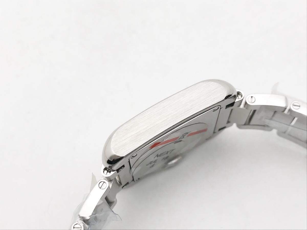 Tank Francaise 23mm Ladies Stainless Steel White Diamond Dial Stainless Steel Bracelet Quartz 7