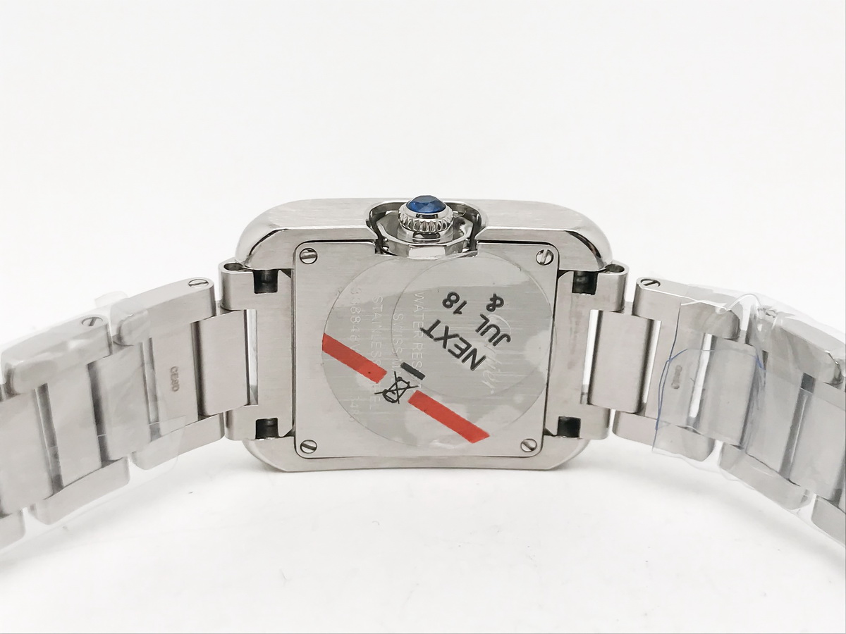 Tank Francaise 23mm Ladies Stainless Steel White Diamond Dial Stainless Steel Bracelet Quartz 8