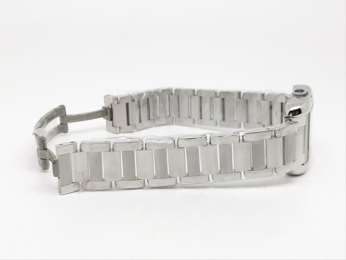 Tank Francaise 23mm Ladies Stainless Steel White Roman Dial Stainless Steel Bracelet Quartz 3