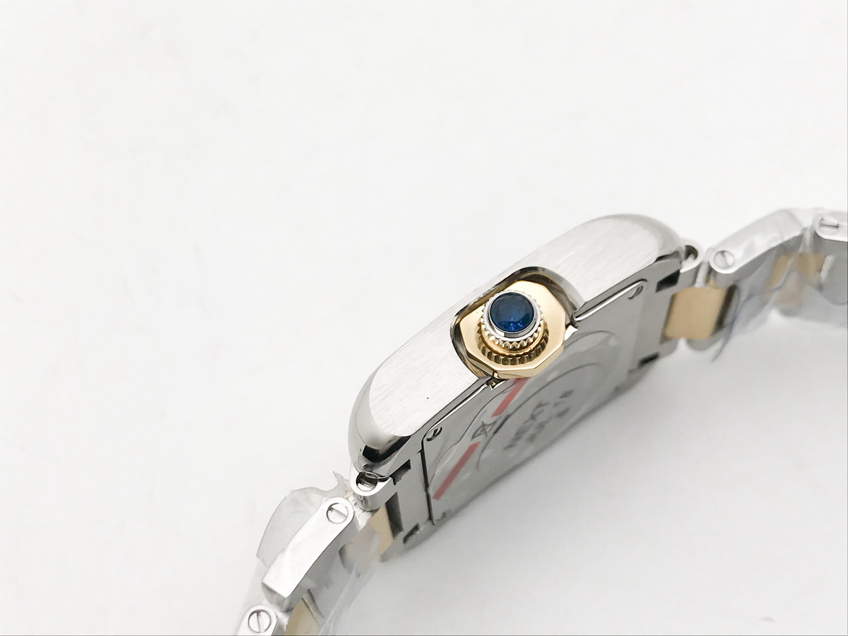 Tank Francaise 23mm Ladies Stainless Steel Yellow Gold White Diamond Dial Yellow Gold Bracelet Quartz 4