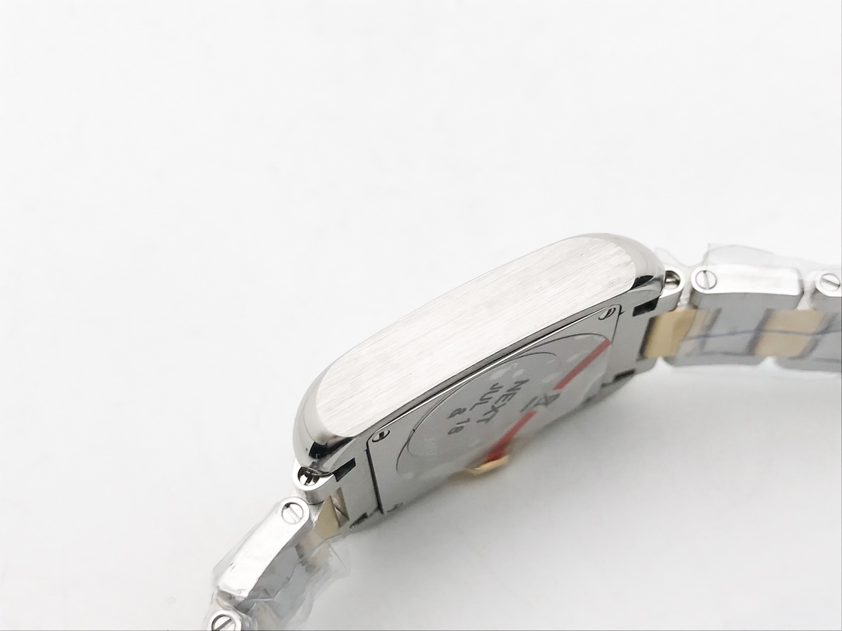 Tank Francaise 23mm Ladies Stainless Steel Yellow Gold White Diamond Dial Yellow Gold Bracelet Quartz 5