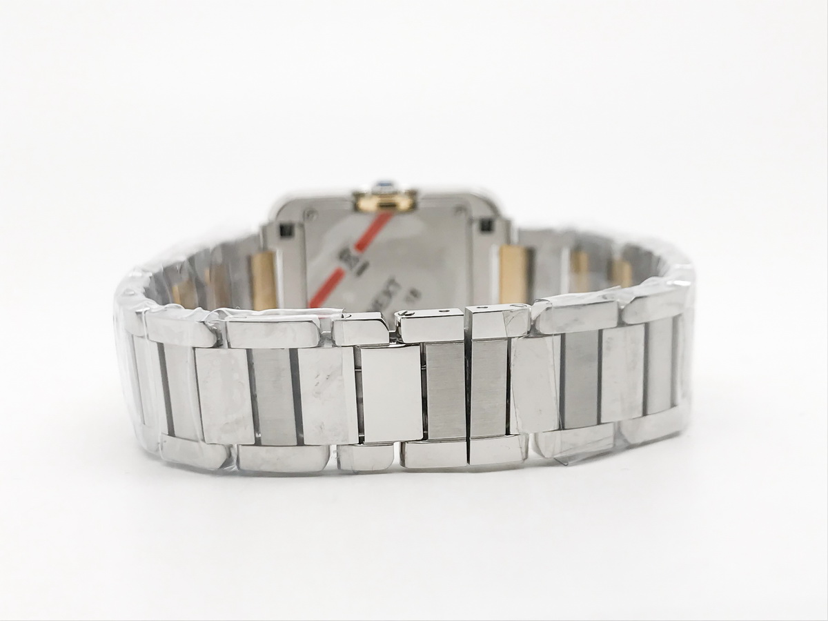 Tank Francaise 23mm Ladies Stainless Steel Yellow Gold White Diamond Dial Yellow Gold Bracelet Quartz 8