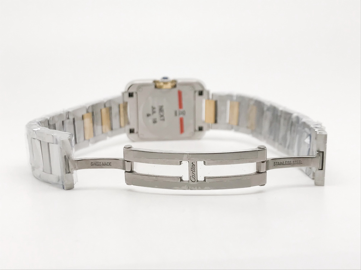 Tank Francaise 23mm Ladies Stainless Steel Yellow Gold White Roman Dial Yellow Gold Bracelet Quartz 6