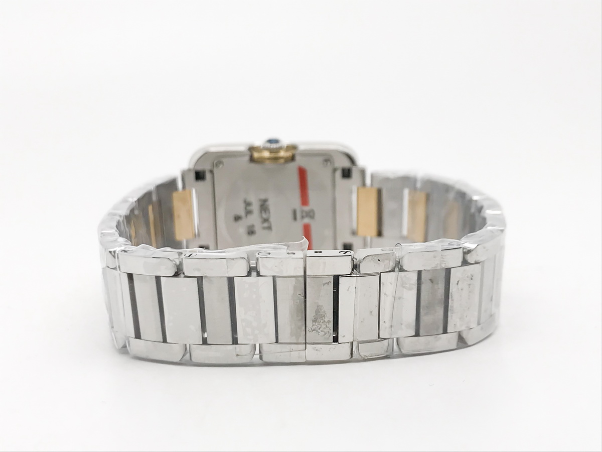 Tank Francaise 23mm Ladies Stainless Steel Yellow Gold White Roman Dial Yellow Gold Bracelet Quartz 8
