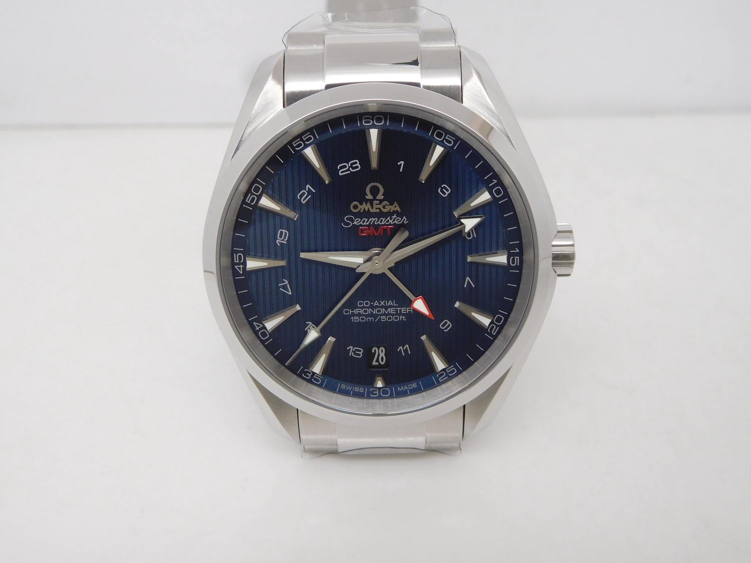 Aqua Terra GMT 41mm Blue Stick Dial Stainless Steel Bracelet 8605