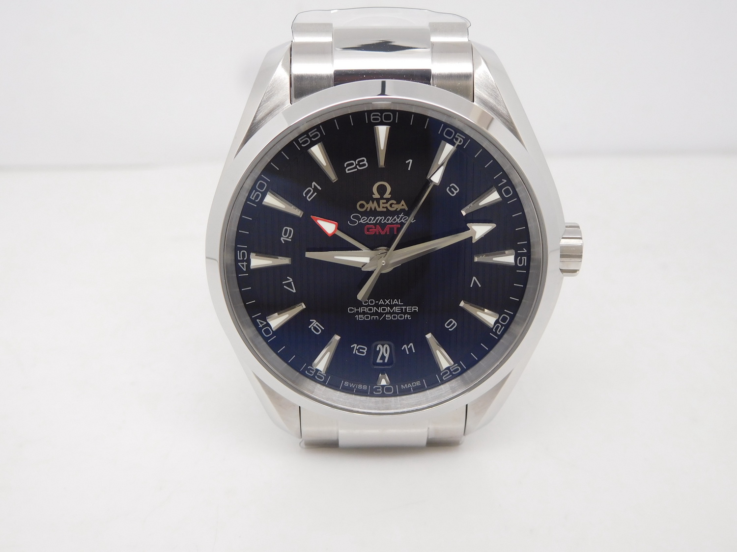 Aqua Terra GMT 41mm Black Stick Dial Stainless Steel Bracelet 8605