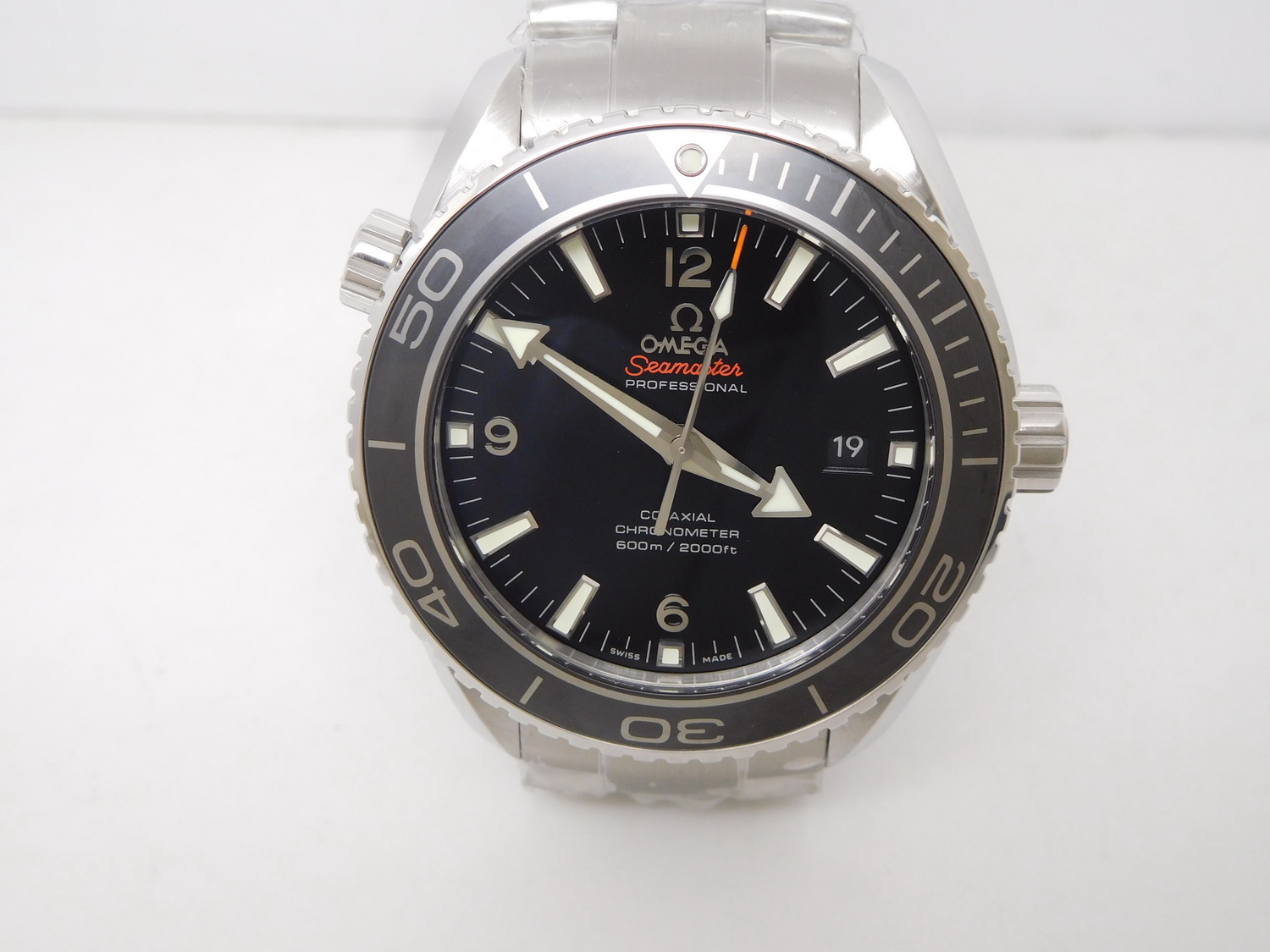 Planet Ocean 45mm Ceramic Black White Stick Dial Ceramic Bracelet 8500