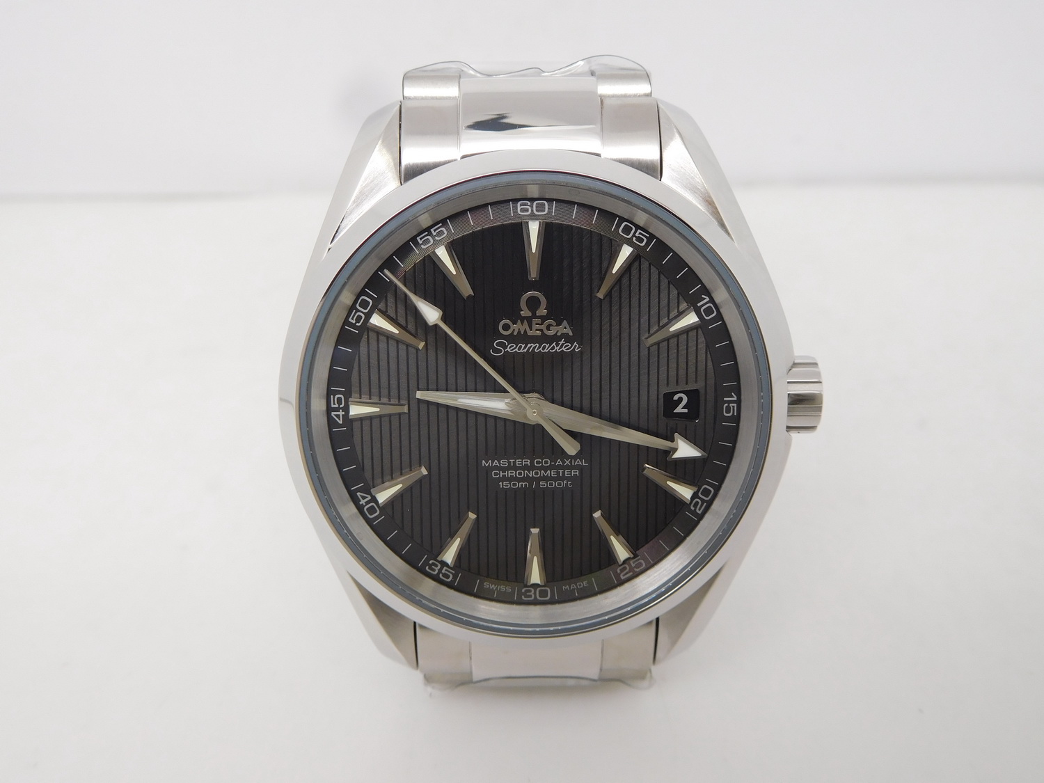 Aqua Terra 41mm Grey Stick Dial Stainless Steel Bracelet 8500