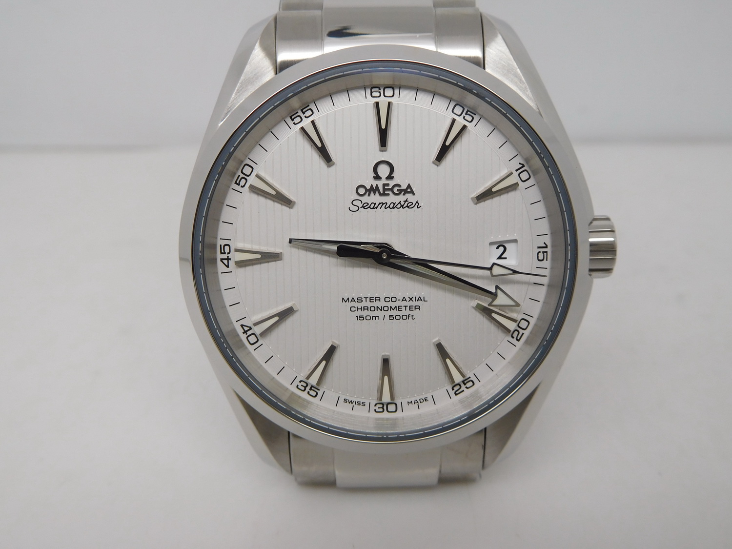 Aqua Terra 41mm White Stick Dial Stainless Steel Bracelet 8500