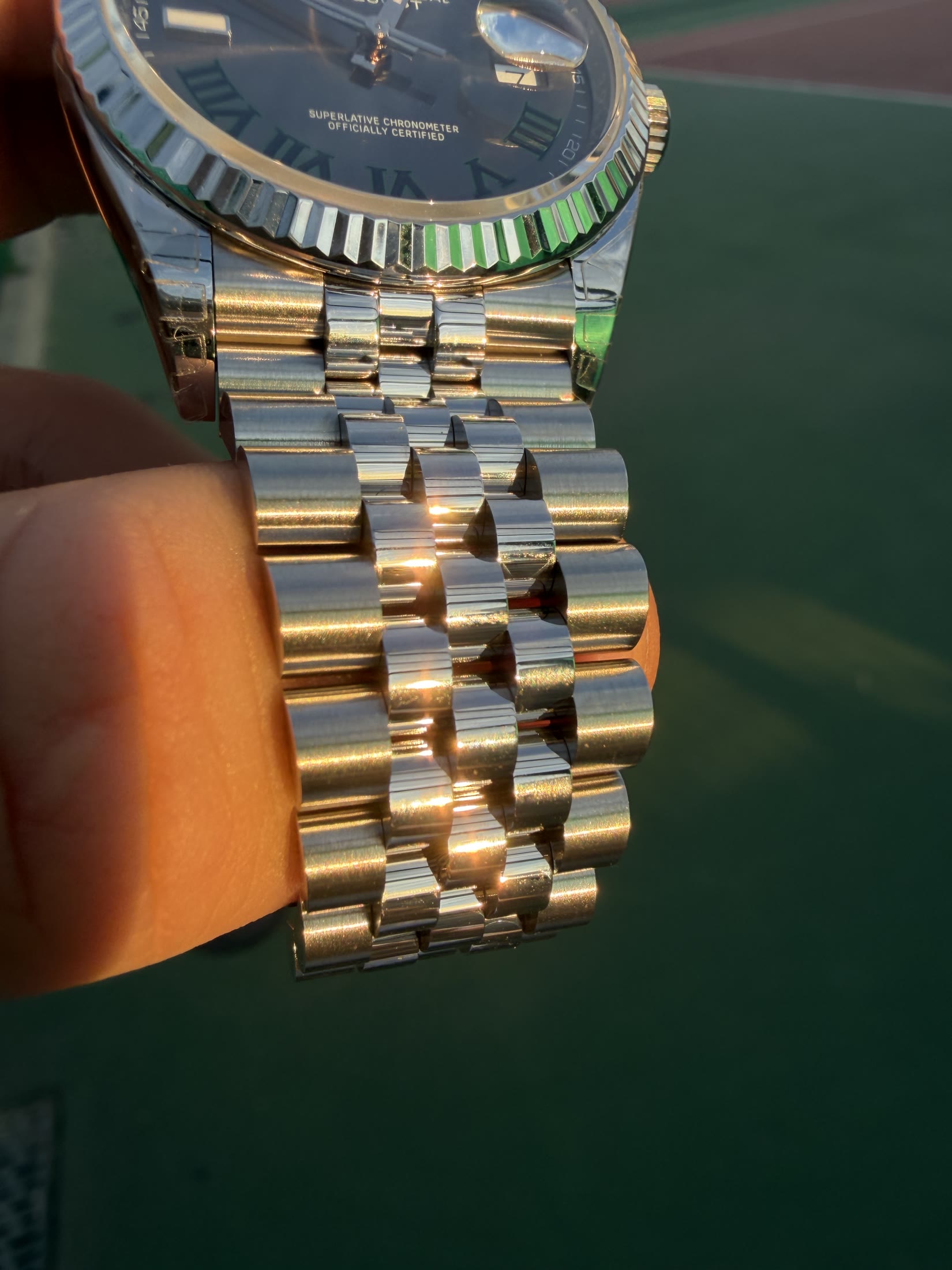 Datejust 36mm Diamond Crested Bezel Grey Roman Dial Jubilee Bracelet 3235 4