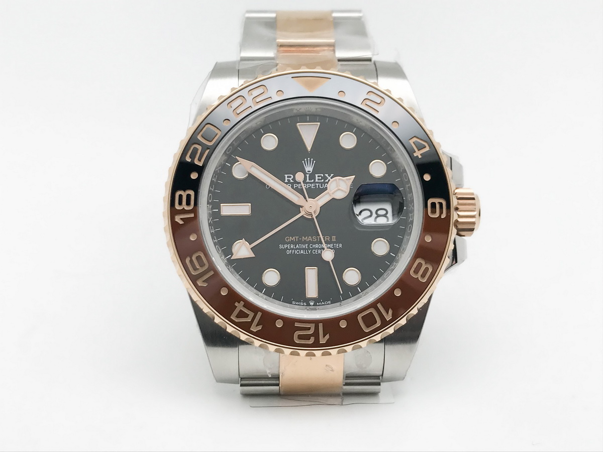 GMT-Master II 126711CHNR 40mm Brown Ceramic Bezel Rose Gold Case Black Dial Oyster Bracelet 3285
