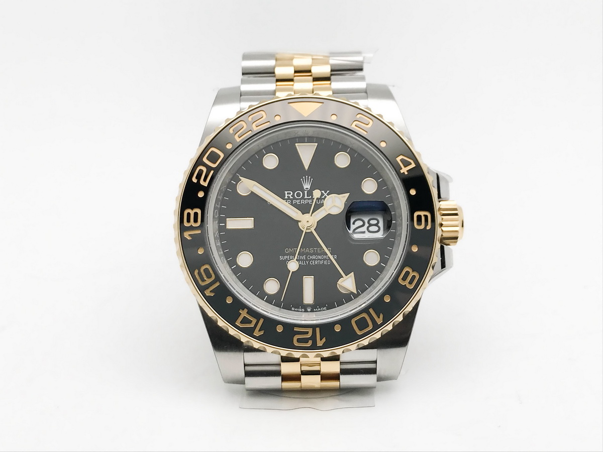 GMT-Master II 126713 40mm Ceramic Bezel Yellow Gold Case Black Dial Jubilee Bracelet 3285